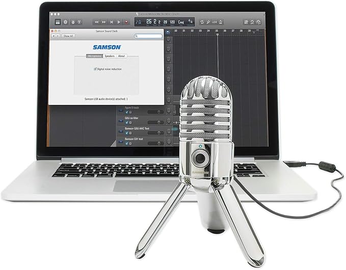 Audiosavings Bundle: Samson Meteor Mic USB Condenser Podcasting Podcast Recording Desktop Microphone Bundle with Rockville PRO-M50 Studio Headphones Coil Cable Case+Extra Ear Pad (2 Items)