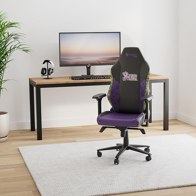 Secretlab Titan Evo The Joker Gaming Chair - Reclining - Ergonomic &amp Comfortable Gaming Chair with 4D Armrest - Magnetic Head Pillow &amp 4-Way Lumbar Support - Small - Black/Purple - Leatherette