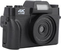 4K HD Digital Camera 48MP Autofocus Webcam Vlogging Camera with 16X Zoom Fill Light 1500mAh Battery Timer Portable Video Camera for Photography Live Streaming