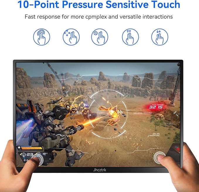 14 Inch Touchscreen Portable Monitor 1200P Slim and Lightweight Bezel less FHD IPS HDR Gaming Monitor Laptop Travel Sub-Monitor with Built-in Speakers and VESA for Laptop Mac PC Xbox PS4/5 Switch