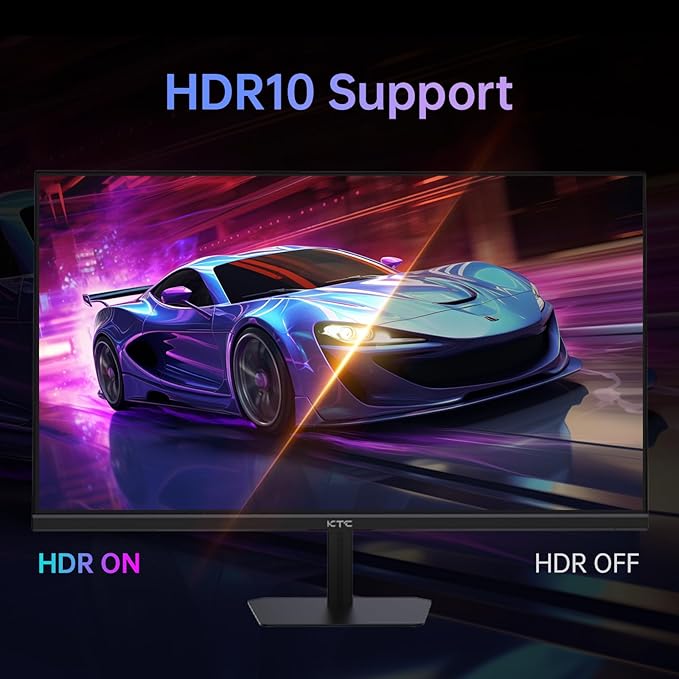 KTC 24.5 Inch Gaming Monitor 180Hz (Up to 200Hz) Monitor FHD Fast IPS 1080P 1ms 128% sRGB HDR10 Freesync HDMI x 2 /DP x 1 VESA Tilt Adjustable Xbox PS5 Switch (HDMI Cable Included)