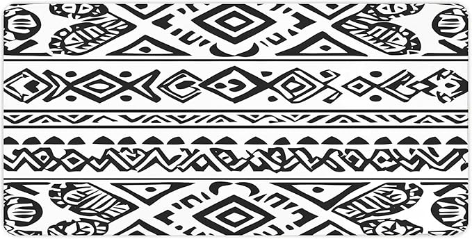 XXL Gaming Mouse Pad Boho Aztec Large Desk Mat Protector for Desktop Anti-Slip Rubber Extended Computer Keyboard Mat Writing Pad Mousepad for Work Office Home15.7 * 35.4 in A-690