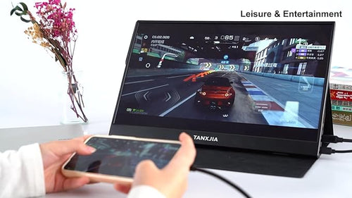 15.6 inch Portable Monitor|10-Point Touch Screen |FHD 1080P|IPS Anti-Glare Display USB-C/HDMI Plug &amp Play|Compatible with Laptop PC Phone PS5|Switch Dual Monitor for Work &amp Gaming