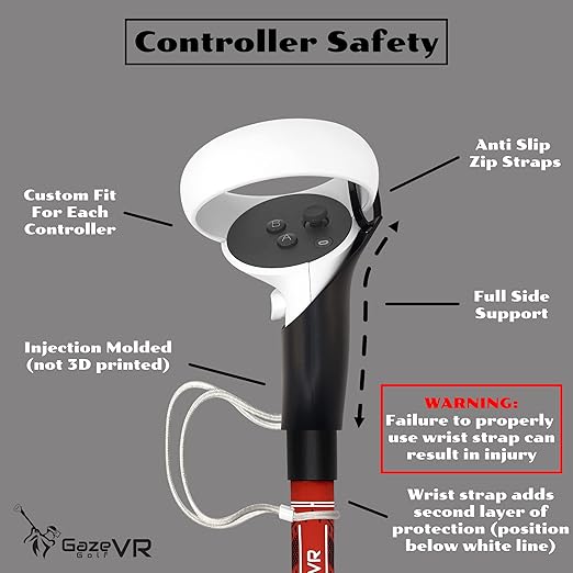 VR Golf Club Attachments for Oculus Quest 2 | Pro &amp Putter Grips | 2 Pack | Right &amp Left Controllers
