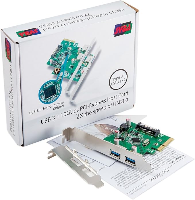 IO Crest SD-PEX20185 2 Port USB3.1Type-A PCI-E 3.0 x4