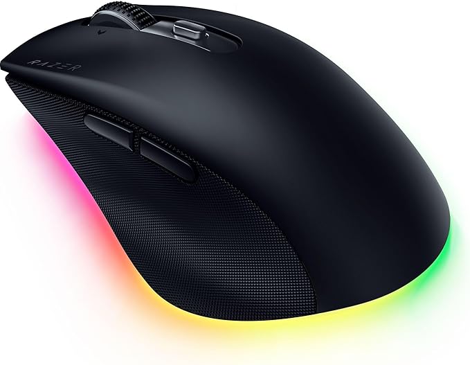 Razer Pro Click V2 Wireless Mouse: Right-Handed Ergonomic Design with Thumb Rest - AI Prompt - Long Battery Life - Multi Device Connectivity via 2.4GHz Bluetooth or USB C Wired Mode - Chroma RGB