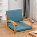 ELEFOCUS Japanese Floor Chair with Armrest and Backrest Portable Japanese Legless Chair with Backrest(Log Green)