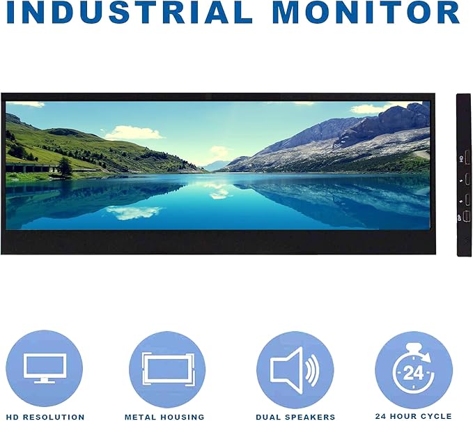 VSDISPLAY 14'' 14 Inch 3840x1100 IPS LCD Touchscreen 4K Display with USB-C Video Input and Dual Speakersfor DIY Stretched Bar LCD/Laptop Second Monitor