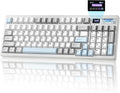 YUNZII IF99 Wireless Mechanical Gaming Keyboard with Smart LCD Display QMK/VIA Programmable BT/2.4G/USB-C Gasket Mounted Hot Swap RGB 96% Layout for Mac/Win (White Gateron Zero Switch)