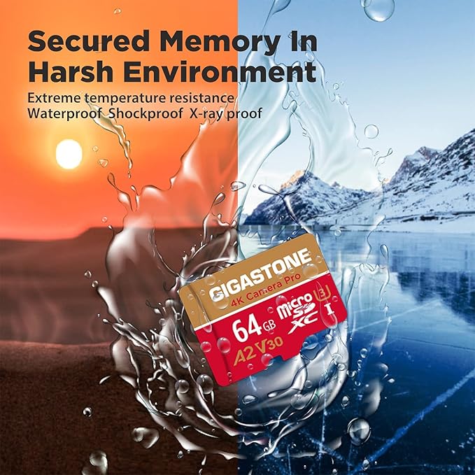 【5-Years Data Recovery】 GIGASTONE 64GB Micro SD Card 10-Pack 4K Camera Pro for GoPro Security Camera Wyze DJI Drone Dash Cam R/W up to 95/35MB/s MicroSDXC Memory Card UHS-I U3 A2 V30