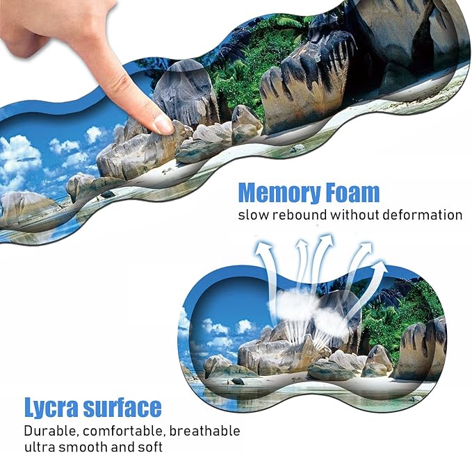 Ergonomic Keyboard Wrist Rest &amp Mouse Pad Wrist Rest Set Large XXL Gaming Desk Mat 31.5x 11.8Non-Slip Base Memory FoamEasy Typing Pain Relief for Office &amp Home Beaches Scene France Seyc