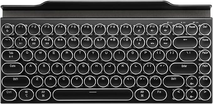 FINEDAY Slim Aluminum 83 Keyboard Full Aluminum Blue Switch Internal Battery Mechanical Keyboard Bluetooth 5.0 &amp USB up to 4 Devices for Desktop PC/Laptop Mac/Phone