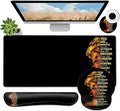 Large Mouse Pad Ergonomic Mouse Pad with Wrist Rest and Keyboard Wrist Rest 4 in 1 Set 31.5 x11.8 inch Extended Desk Pad for Home Office African American Black Queen Women XXL Gaming Mouse Mat