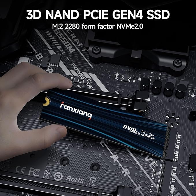 fanxiang 1TB NVMe SSD PCIe Gen 4 Gaming SSD for PS5 Up to 7000MB/s M.2 2280 SSD Compatible with PS5 Storage Expansion Internal Solid State Drive for Gamers Professionals Creators S880E
