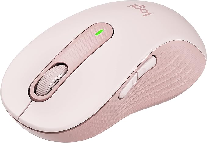 Logitech Signature M650 Wireless Mouse - for Small to Medium Sized Hands 2-Year Battery Silent Clicks Customizable Side Buttons Bluetooth for PC/Mac/Multi-Device/Chromebook - Rose