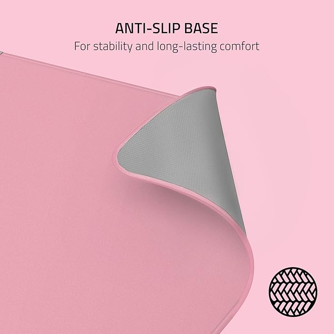 Razer Strider Hybrid Mouse Mat with a Soft Base &amp Smooth Glide: Firm Gliding Surface - Anti-Slip Base - Rollable &amp Portable - Anti-Fraying Stitched Edges - Water-Resistant - Large - Quartz Pin