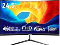 Gawfolk 24.5 Inch Gaming Curved Monitor Built-in Speakers 3000R 120Hz PC Screen Full HD 1080P HDMI 2.0 VGA Wall Mount Compatible 75 * 75mm