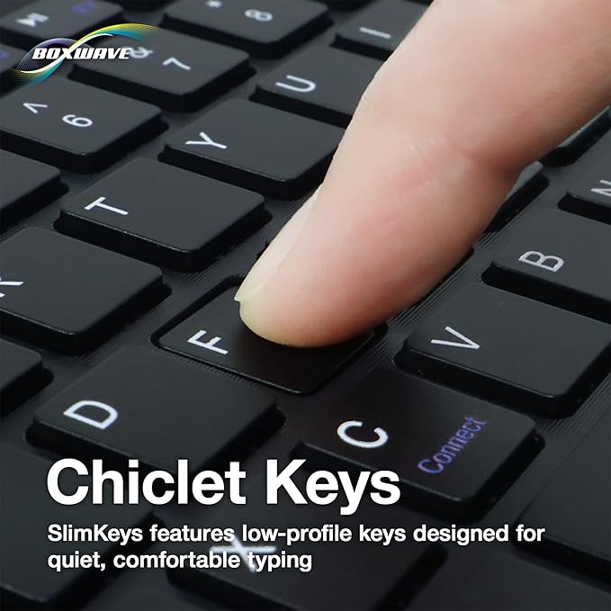 BoxWave Keyboard Compatible with Elo 15-inch I-Series 4 - SlimKeys Bluetooth Keyboard with Trackpad Portable Slim TouchPad - Jet Black