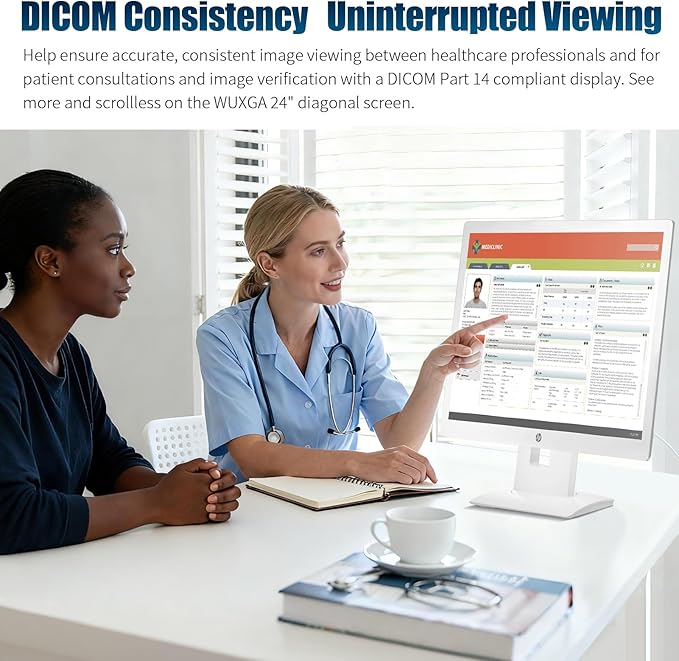 HP Healthcare Edition HC241P 24 Clinical Review Monitor Without Stand DICOM Calibration for Clinical Review and Accurate Diagnosis DisplayHDMI/DP/VGA/USB 2.0 Type-B to Type-A Cables