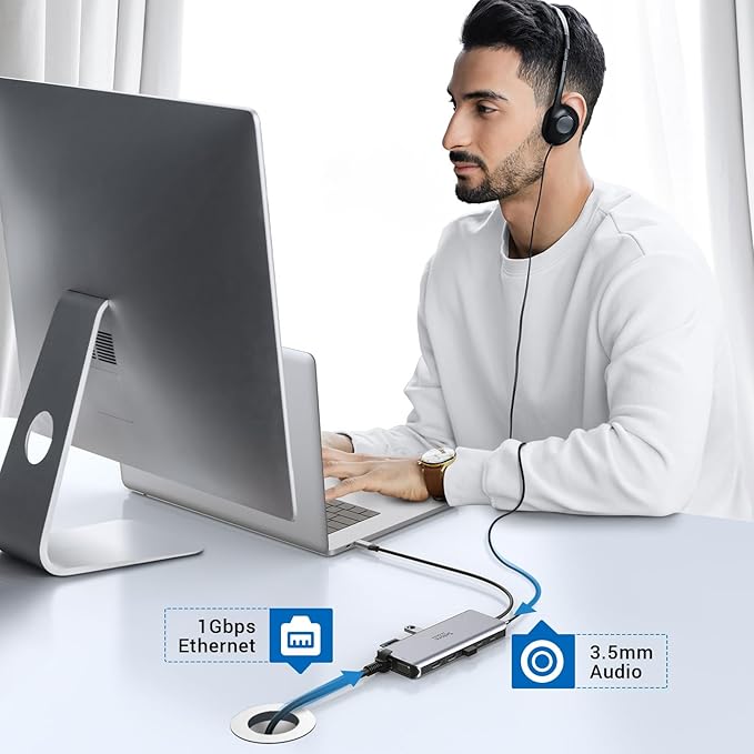Selore&ampS-Global USB C to Dual HDMI Adapter 4K @ 60Hz