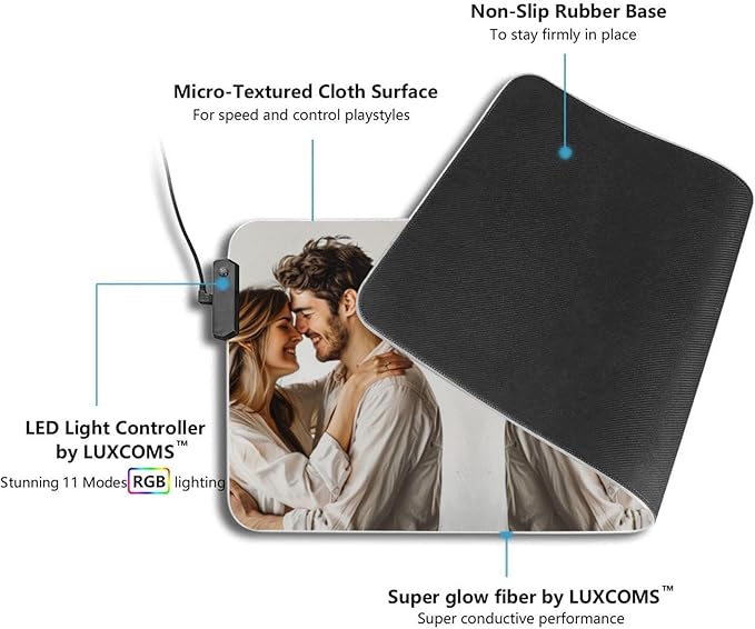 Custom Large Mouse Pad Personalized Mouse Pad Gaming with Photo Text Personalized Mouse Pads for Desk Office Gaming 35.5x16inch