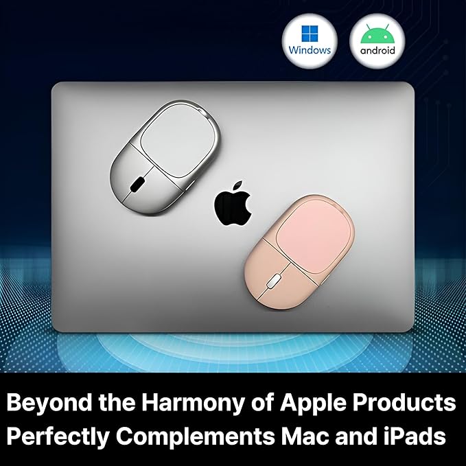 Magnito – Magnetic Wireless Bluetooth Mouse for MacBook iPad Laptop Windows Chrome OS Linux – Compact &amp Portable Attachable Silent Clicks – The Best Travel Mouse (Pink)