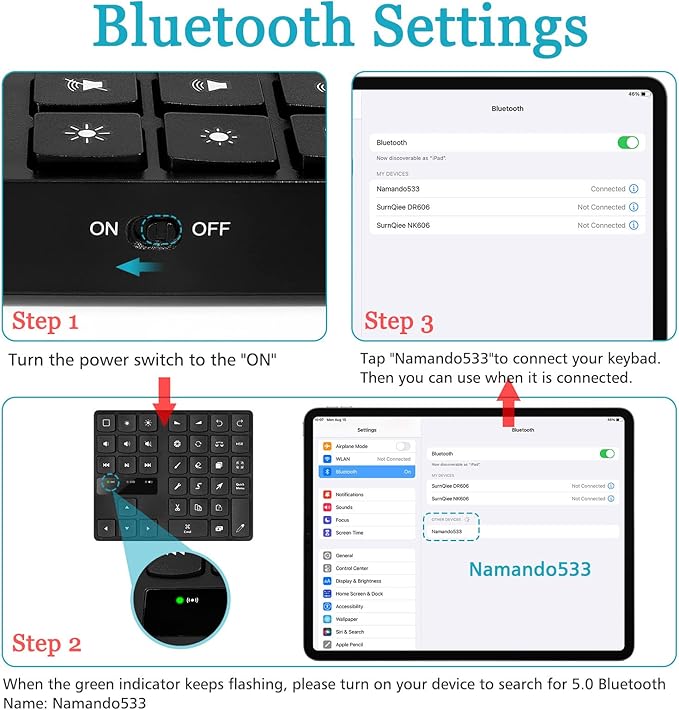 Bluetooth Keypad for 35 Keys One Handed Shortcut Drawing Keyboard Ergonomic Rechargeable Drawing Shortcuts