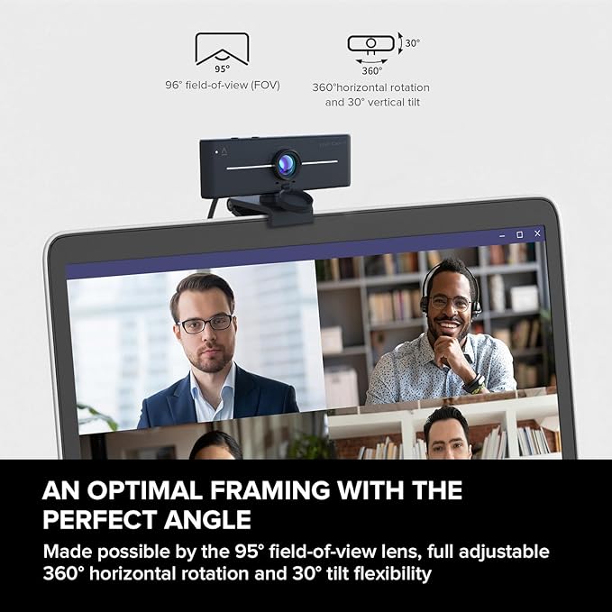 Creative Live! Cam 4K UHD USB Webcam with Backlight Compensation Up to 60 FPS 95° Wide-Angle Lens Privacy Lens Built-in Mics Plug &amp Play for PC and Mac