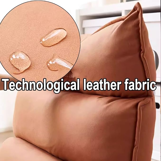 Single Sofa Chair Modern Floor Seat 5-Position Adjustable Backrest Freestanding Support Load Capacity 150kg for Living Room Bedroom Balcony Multi-Color(Yellow)