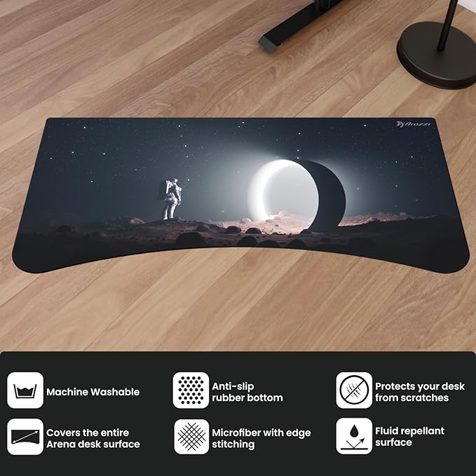 Arozzi Arena Gaming Desk Mat Full Surface Custom Desk Pad Interchangeable Water Resistant &amp Washable Computer Desk Mouse Pad with Stitched Edges (D028)