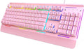 TECKNET Gaming Keyboard USB Wired Computer Keyboard 15-Zone RGB Illumination IP32 Water Resistance 25 Anti-ghosting Keys All-Metal Panel (Whisper Quiet Gaming Switch)