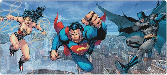 Head Case Designs Officially Licensed Justice League DC Comics Trinity Comic Book Covers 37.4 x 15.75 x 0.16 inches (900 x 400 mm) - XL Gaming Office Desk PC Keyboard Mouse Mat Pad