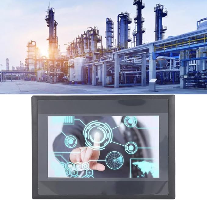 PLC Touch Screen 7 Inch TFT LCD Display with 12 Digital Inputs / 8 Transistor Outputs for FX3U Series PLC Industrial HMI Control Panel with 240MHz ARM9 CPU