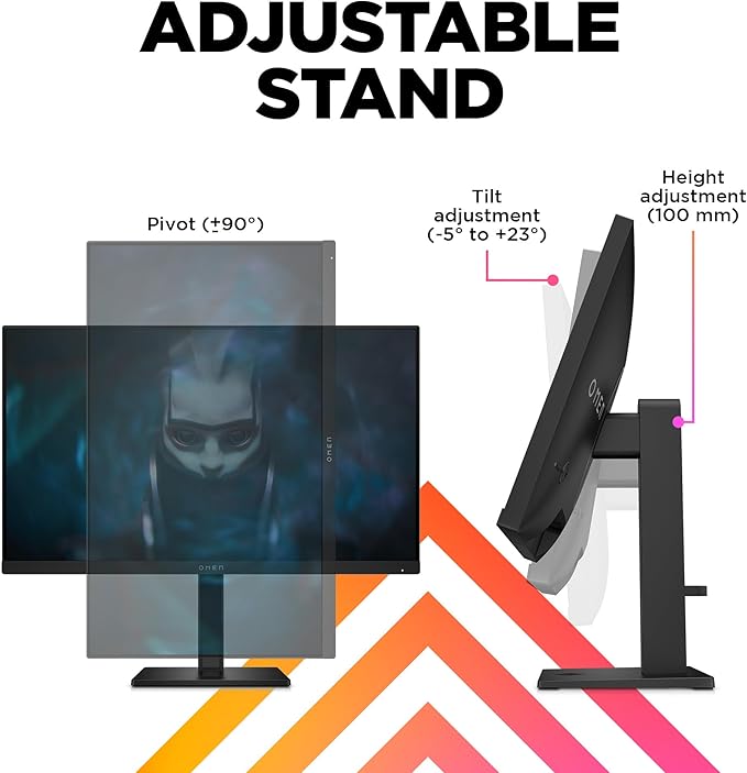 HP OMEN 23.8 FHD 165Hz Gaming Monitor FHD Display (1920 x 1080) IPS panel 99% sRGB 90% DCI-P3 16:9 AMD FreeSync Premium Technology 24 (2023)Black