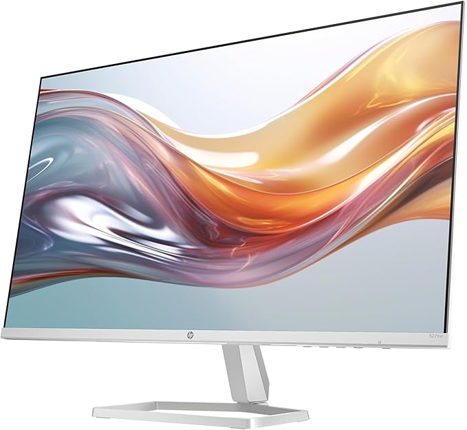 HP Series 5 527sw 27 FHD IPS Monitor with 5ms Response Time Anti-Glare Flicker Free Low Blue Light VGA HDMI &amp Dockztorm USB Port Expander White/Silver Color (94F46AA#ABA)