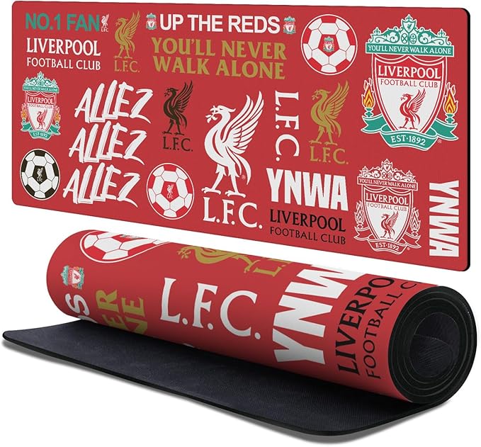Head Case Designs Officially Licensed Liverpool Football Club Sticker Collage Graphics 37.4 x 15.75 x 0.16 inches (900 x 400 mm) - XL Gaming Office Desk PC Keyboard Mouse Mat Pad
