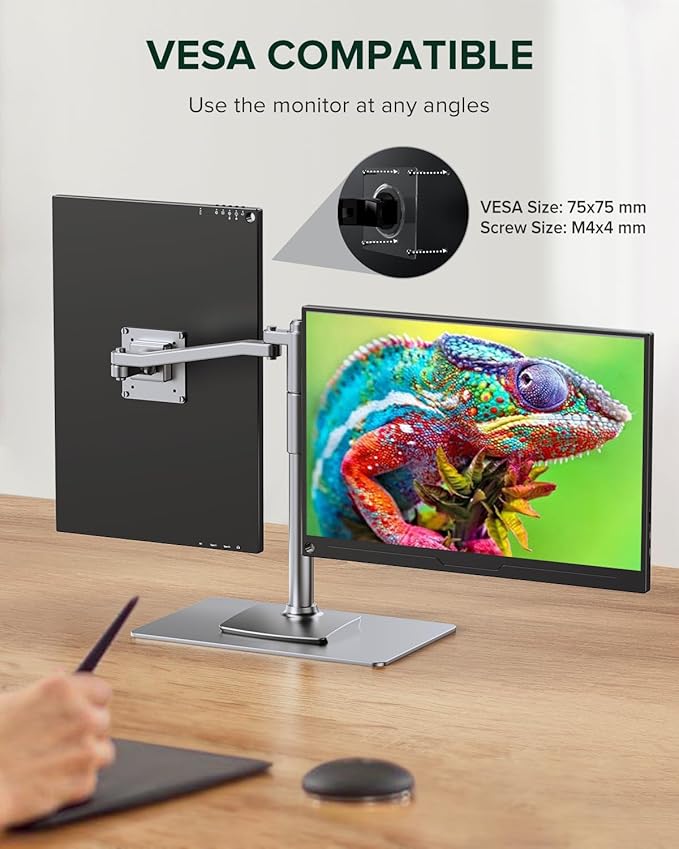 UPERFECT 2.5K QLED Portable Monitor 16 2560x1600 QHD Portable Gaming Monitor 120% sRGB HDR Laptop Monitor w/VESA &amp Smart Case Matte Eye Care External Second Screen for PC Laptop Phone Game Conso