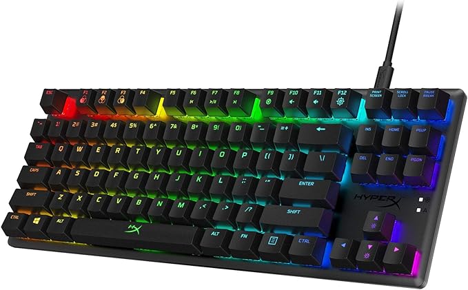 HyperX Alloy Origins Core Wired Gaming Mechanical Keyboard Compact Tenkeyless HyperX Red Switch with RGB Back Lighting for PC PS5 PS4 Xbox Series X|S &amp Xbox One (Renewed)