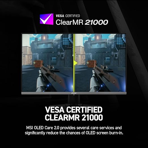 msi MAG 272QP QD-OLED X50 26.5-inch 2560 x 1440 (WQHD) Gaming Monitor 500Hz AMD Adaptive-Sync HDR Ready HDMI VGA Port VESA Mountable Tilt 4-Side Slim Bezel 0.03ms Black
