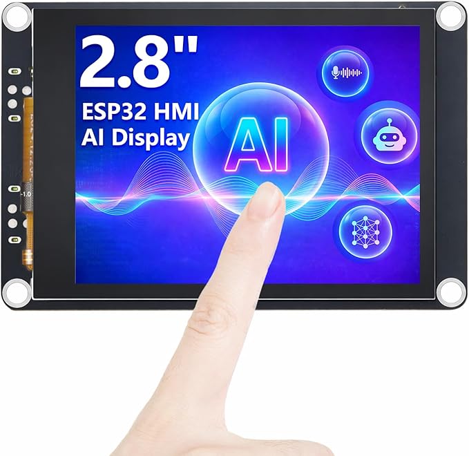 ELECROW ESP32 Display 320×240 2.8 HMI Advanced ESP32-S3 IPS Touch Display Support AI Speech Interaction 32-Bit LX7 Dual-Core Processor Up to 240MHz Compatible with Arduino ESP-IDF and LVGL