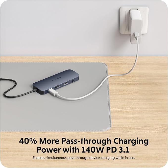 HyperDrive Next 11 Port USB C Hub for Mac PC and Chromebook w/ 2 4K60Hz HDMI 2 USB-A 2 USB-C Hub 10Gbps140W Power Delivery SD &amp microSD Card Reader Ethernet 3.5mm Audio Ports