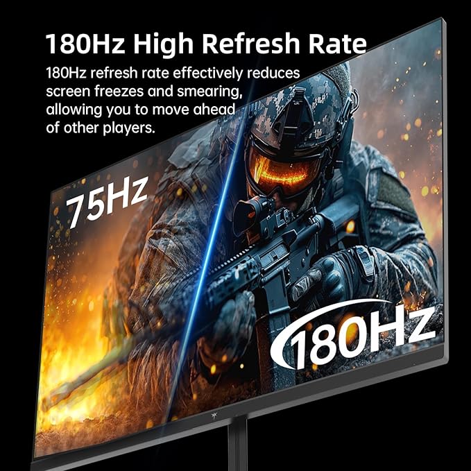 KTC 24 Inch 180Hz Gaming Monitor 2K QHD Fast IPS PC Gaming Monitor 1440p 1ms Computer Monitor 144Hz G-Sync and FreeSync Compatibility HDR Support HDMI Displayport VESA Q24T09