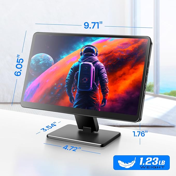 Touch Screen Monitor with CaseROADOM 10.1’’ Raspberry Pi Screen IPS FHD 1024×600Responsive and Smooth TouchDual Built-in SpeakersHDMI InputCompatible with Raspberry Pi 5/4/3/ZeroVersatile Stand