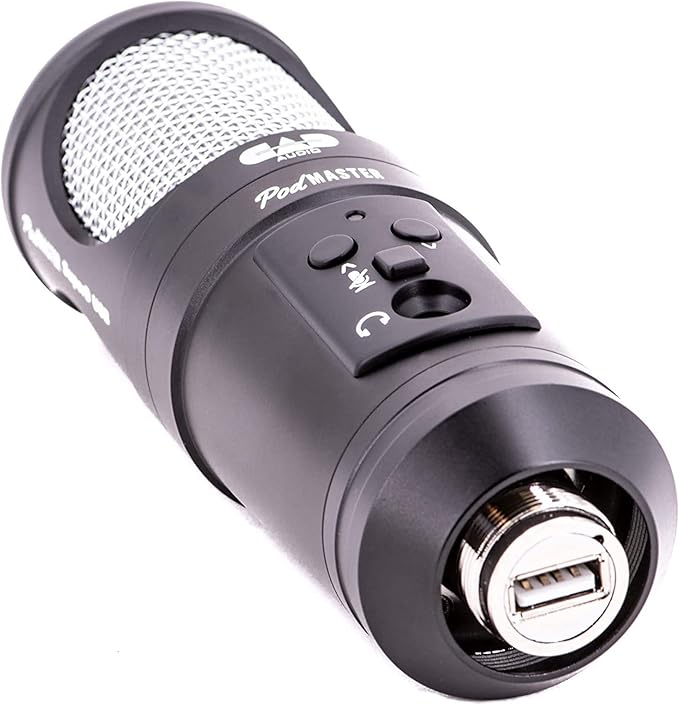CAD PM1300 PodMaster™ SuperD usb Professional Broadcast / Podcasting Microphone with SuperD VOG Dynamic Capsule supplied with Broadcast Boom Mic Stand Black