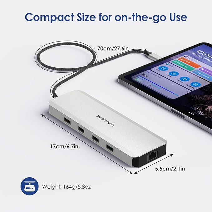 Laptop Docking Station WAVLINK 10Gbps Docking Station with Dual HDMI 100W PD in 10Gbps USB-A/C 3.2 5Gbps USB-A USB2.0 Gigabit Ethernet for Dell/HP/Lenovo etc Windows Systerm Computer Only