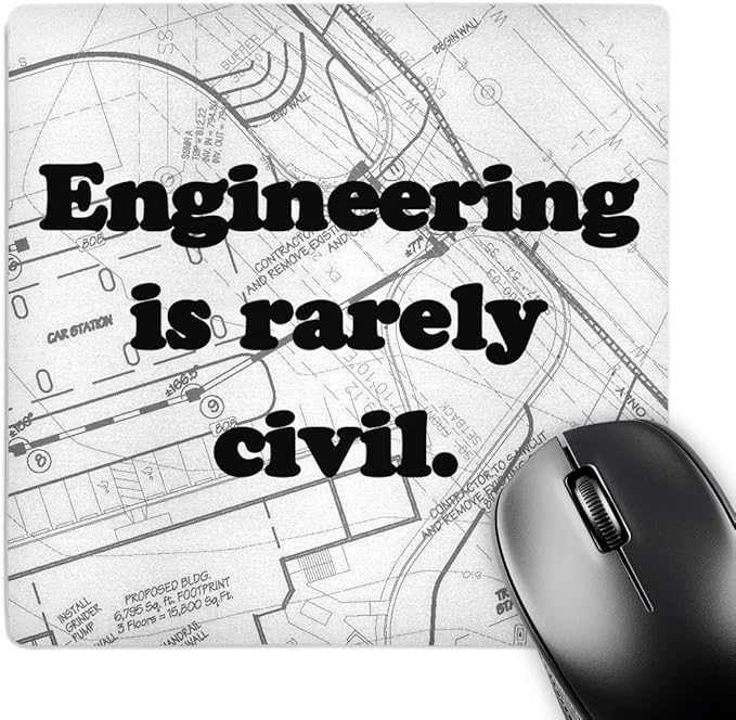 3dRose LLC 8 x 8 x 0.25 Inches Mouse Pad Engineering is Rarely Civil Civil Engineer (mp_149859_1)