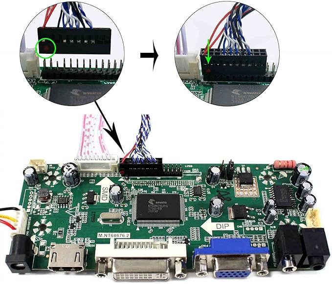VSDISPLAY 14.9 1280x390 LCD Screen LTA149B780F with DVI VGA Audio Controller Board 68676 for DIY Cabinet/Car Gauge Cluster/Digital Marquee Monitor