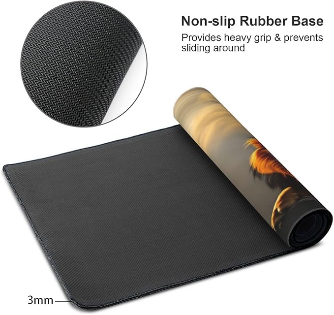 XXL Gaming Mouse Pad Extended (35.5X16) Lion Christianity Large Non-Slip Desk Mat Water-Resistant Keyboard Mousepad for Office &amp Home