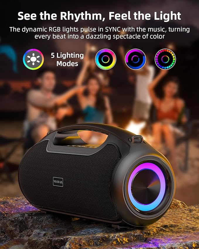 Upgrade Portable Bluetooth Speakers Wireless 200W MAX Loud Powerful Speaker w/Deep Bass IP65 Waterproof/ BT5.4 for Outdoor Party Camping Tailgating Beach Large Workshop Garage 24H Playtime