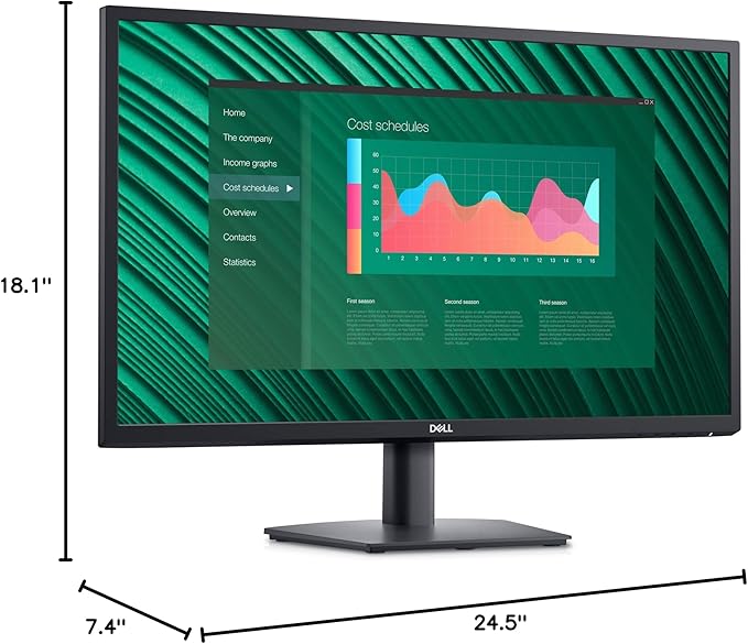 Dell E2723H VESA Mount (100x100mm) Monitor 27 FHD VA (1920x1080) 60Hz Display DisplayPort VGA Anti-Glare Display LED Backlight Ideal for Home &amp Business Black (2025 Latest Model)